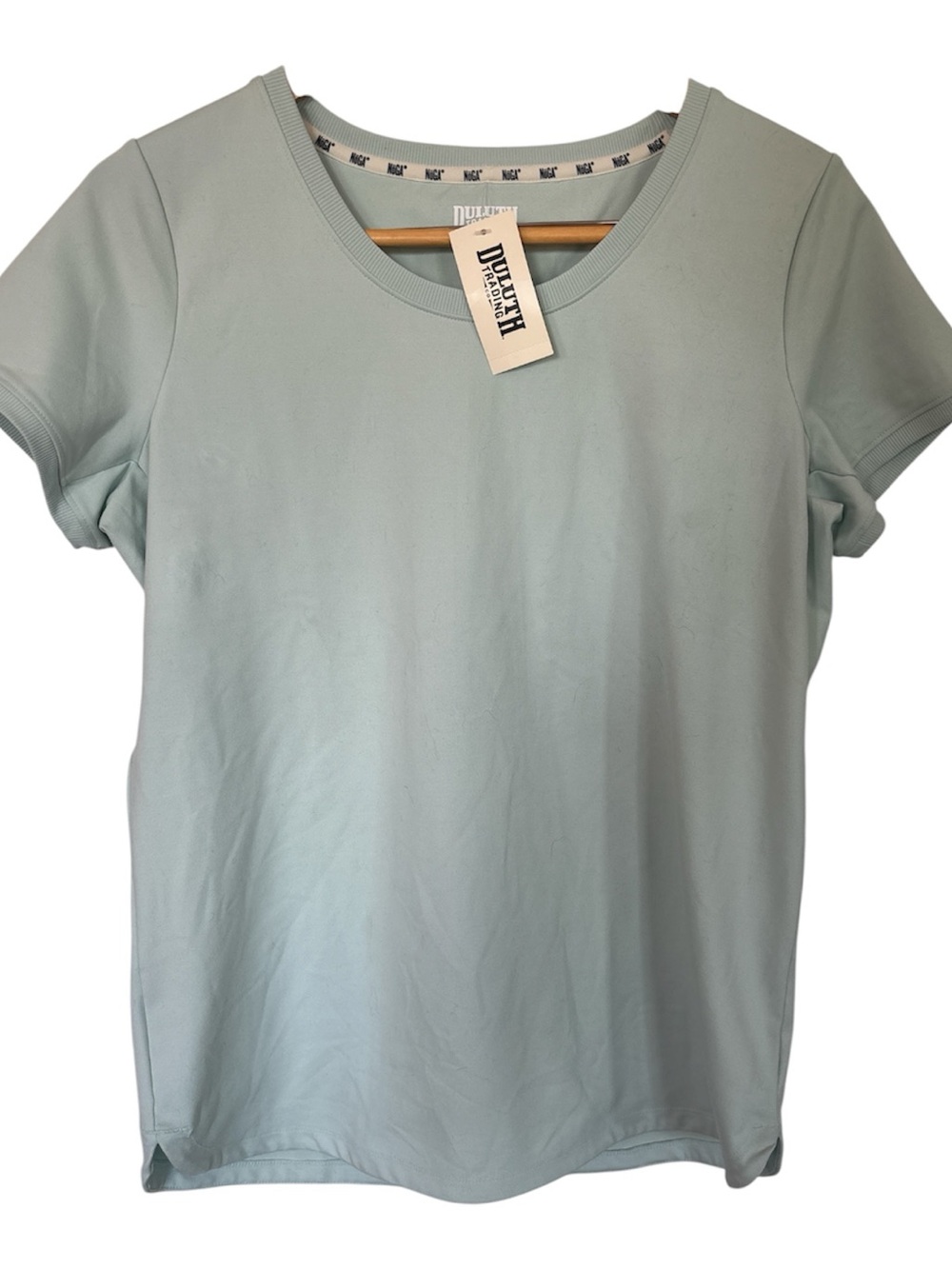 NWT Duluth Trading Co Pale Blue Short Sleeve Crewneck Tee